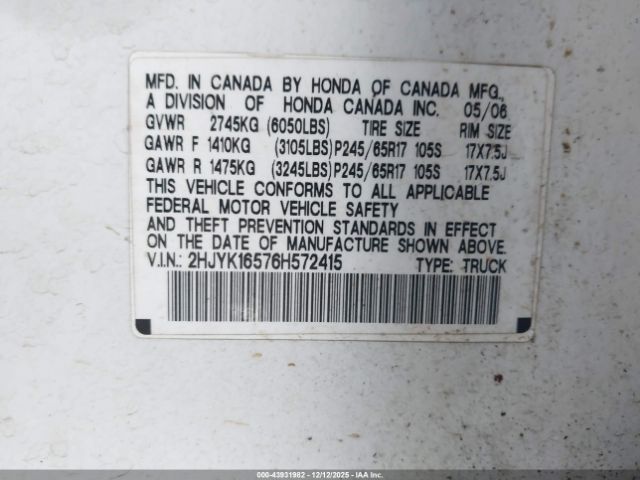 Honda Ridgeline Rtl Image 2