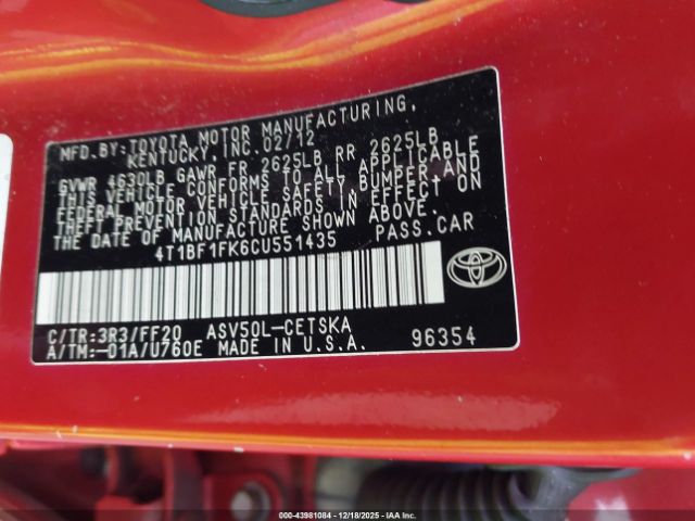 Toyota Camry Se Image 10